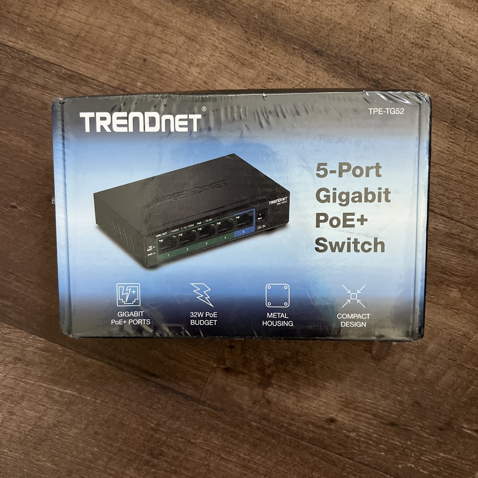 TPE-TG52 TRENDnet 5 Port Gigabit PoE+ Switch Sealed Box