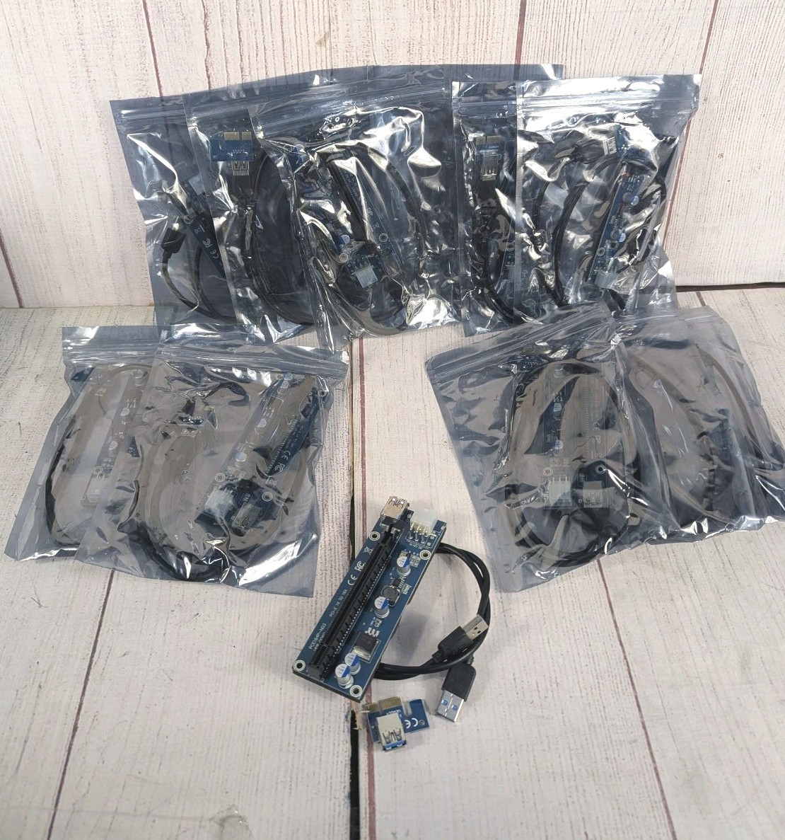 LOT OF 12 - PCI-E to PCIE Mining Graphics Card Risers - 1X to 16X - PCE164P-NO3
