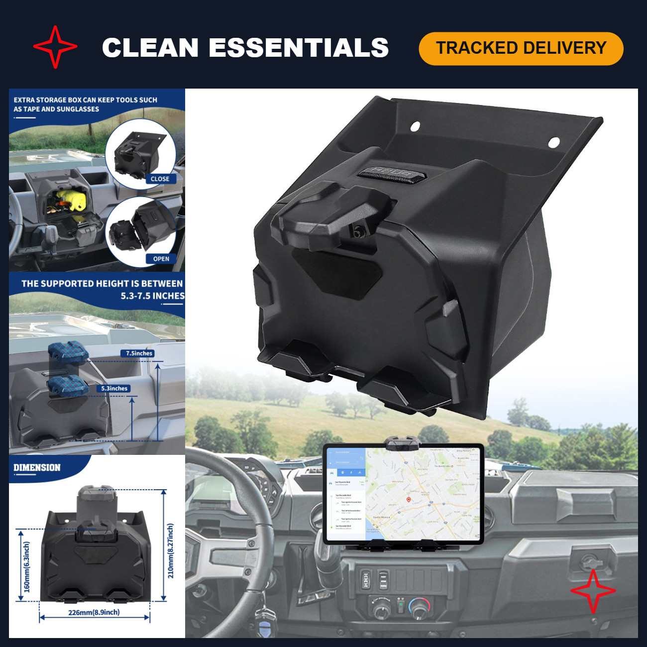 Tablet Holder for Polaris Ranger XP 1000/Crew 2018-2024 - Secure Mounting Soluti
