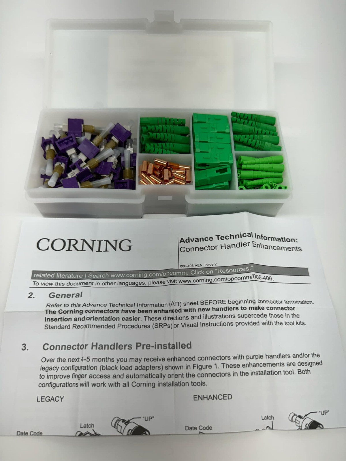 Corning OSNP-SCA-900-Z Fiber Optic Connector SC APC 25 Pack #328396