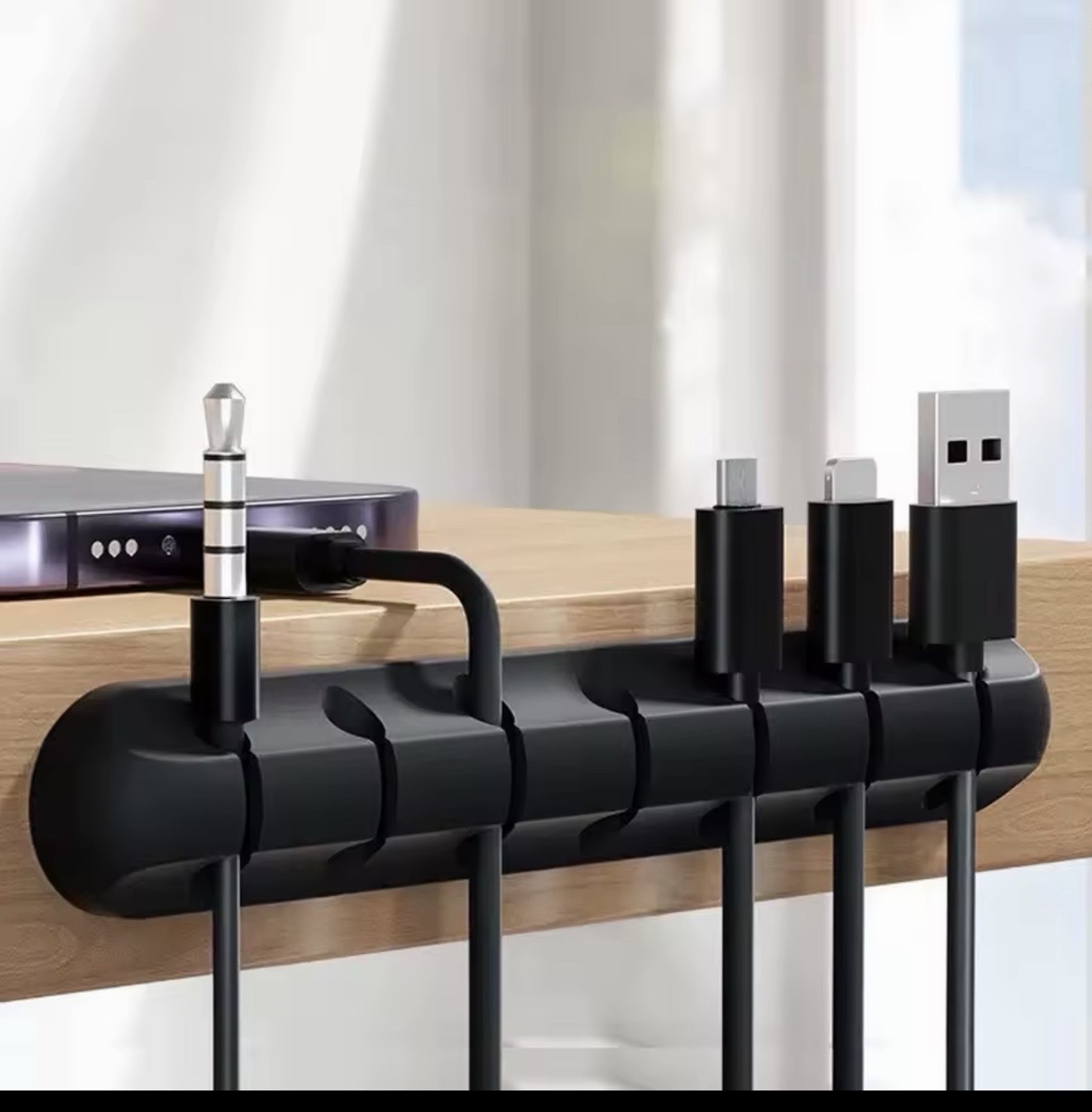 Multi-Use Adhesive Cable Clips Desktop Wire Organizer for USB Cables, Power Cord