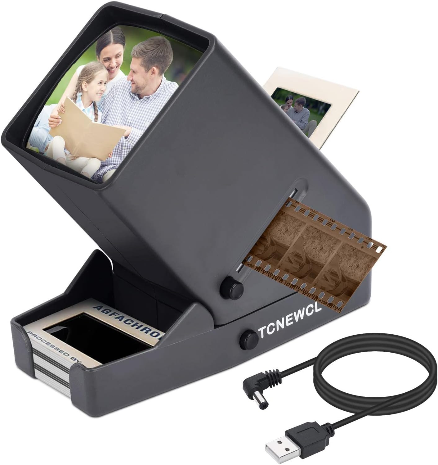 35Mm Slide and Film Viewer, Negative Scanner, Desk Top LED Lighted Illuminated V