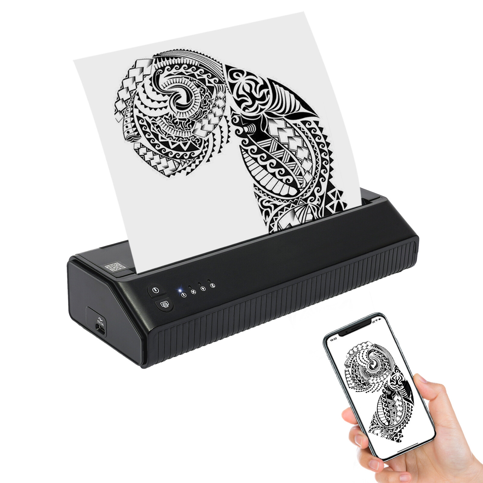 A4 Cordless Thermal Printer Wireless Travel Printer for Mobile Office Tattoo