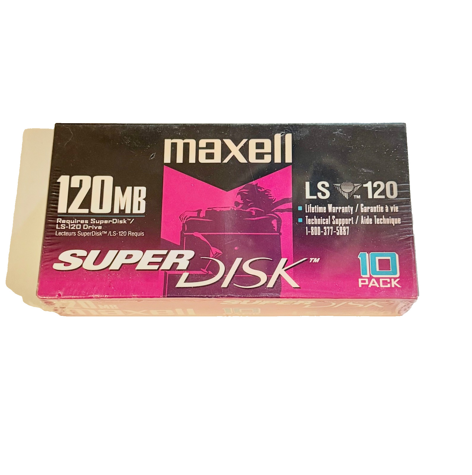 NEW Maxell Super Disk 120MB PC/MAC Formatted Disks 10 Factory Sealed LS-120