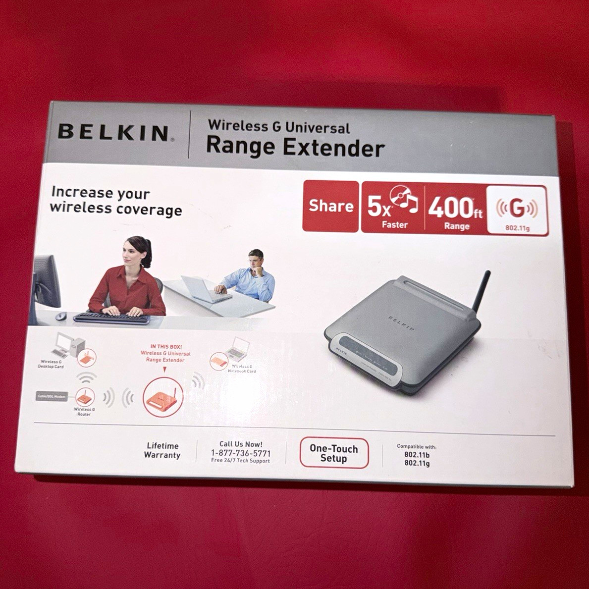 Belkin Wireless G Universal Range Extender One‑Touch Setup 802.11b/g