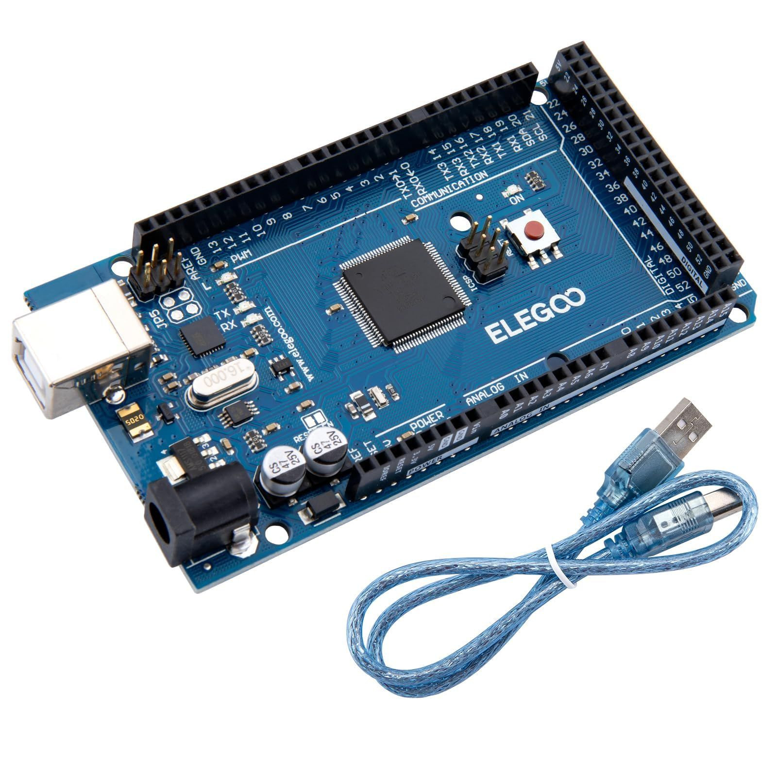 ELEGOO MEGA R3 Board ATmega 2560 + USB Cable Compatible with Arduino IDE Blue