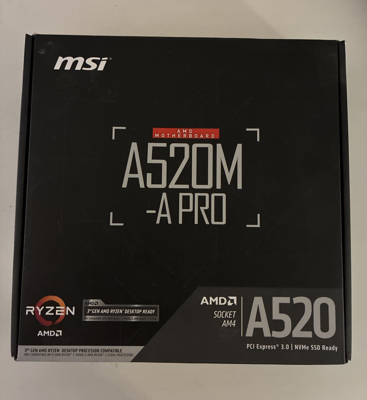 MSI A520M-A PRO V1 AM4 Micro ATX DDR4 PCIe 3.0 HDMI Motherboard