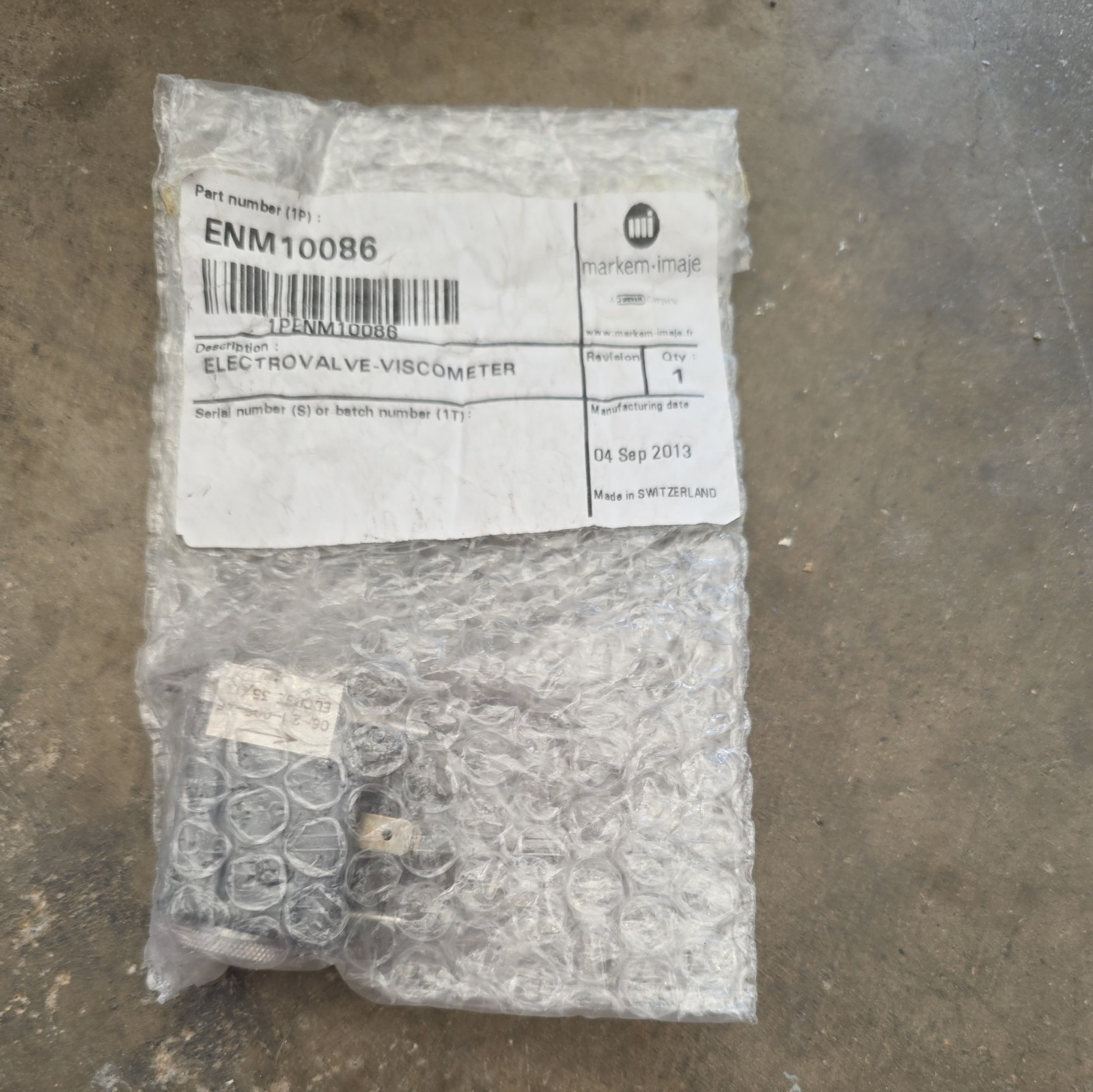 MARKEM IMAJE Compatible ENM10086 ELECTROVALVE VISCOMETER FOR S4/S8/9040 SERIES