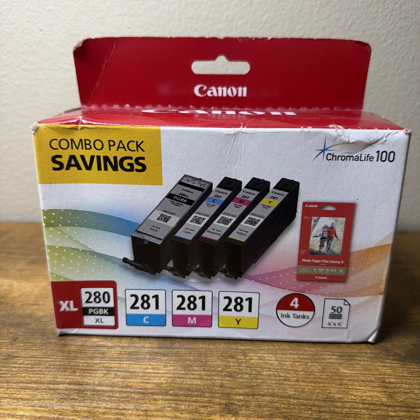 Canon 280XL Black + 281 Color Ink Cartridges - Combo Pack 