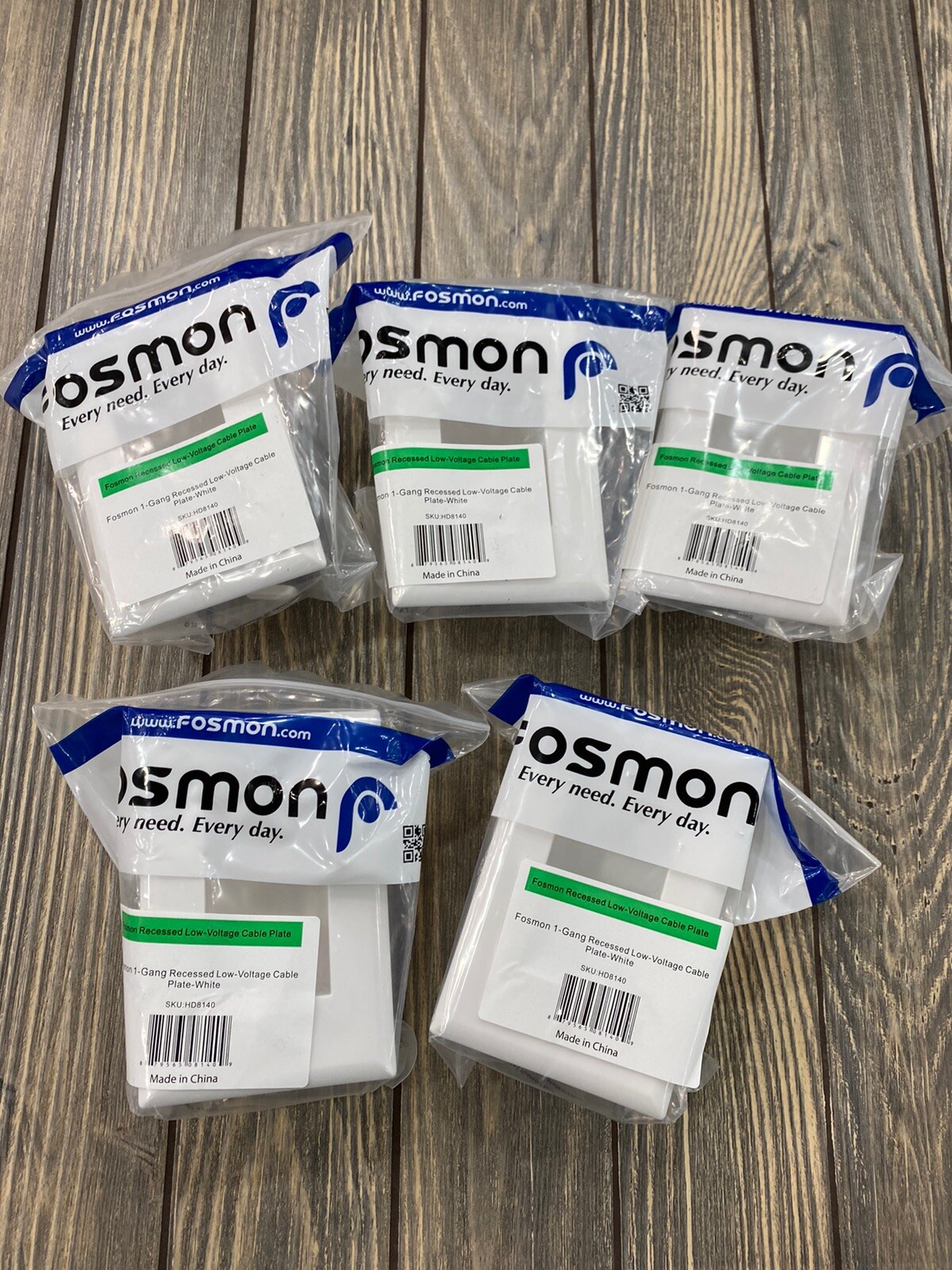 Fosmon 1 Gang Recessed Low Voltage Cable Plate White HD8140 Lot Of 5