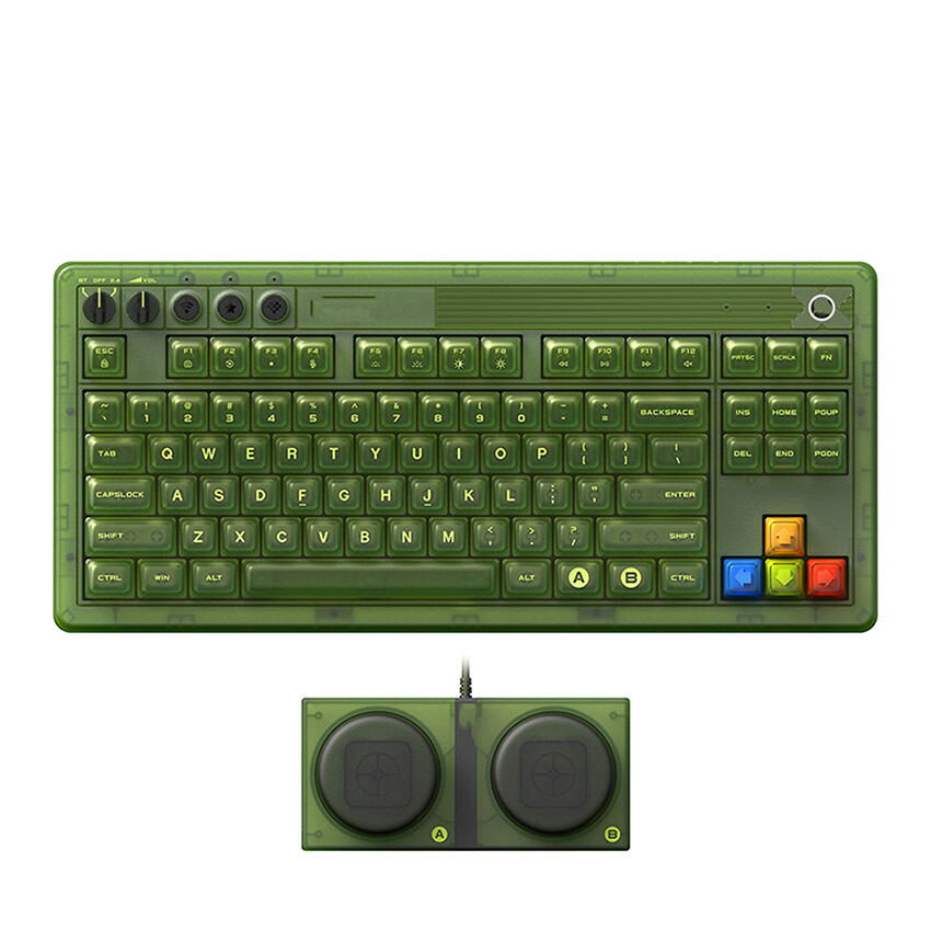 Mechanical Keyboard RGB Light Green Translucent Keyboard Large Keys for 8Bitdo