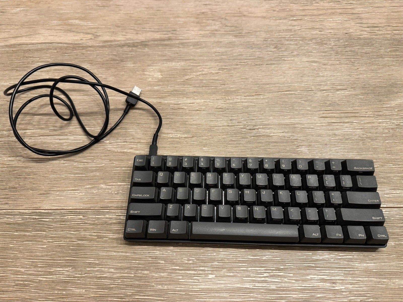 Vortex POK3R Mechanical Keyboard 60% Cherry MX Blue, LED Display, Black Case