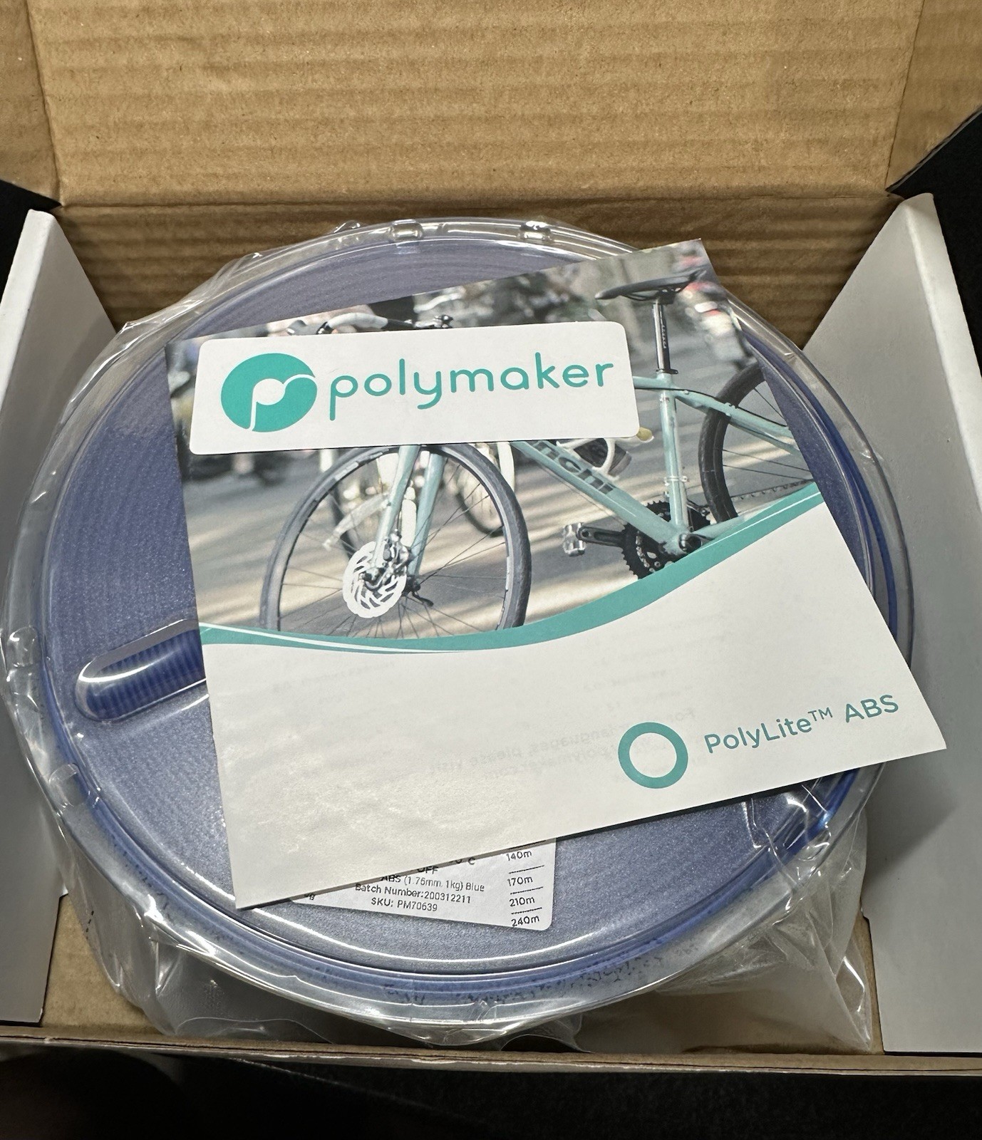 Polymaker PolyLite ABS Blue 1.75mm 1kg 3D Printer Filament PM70639