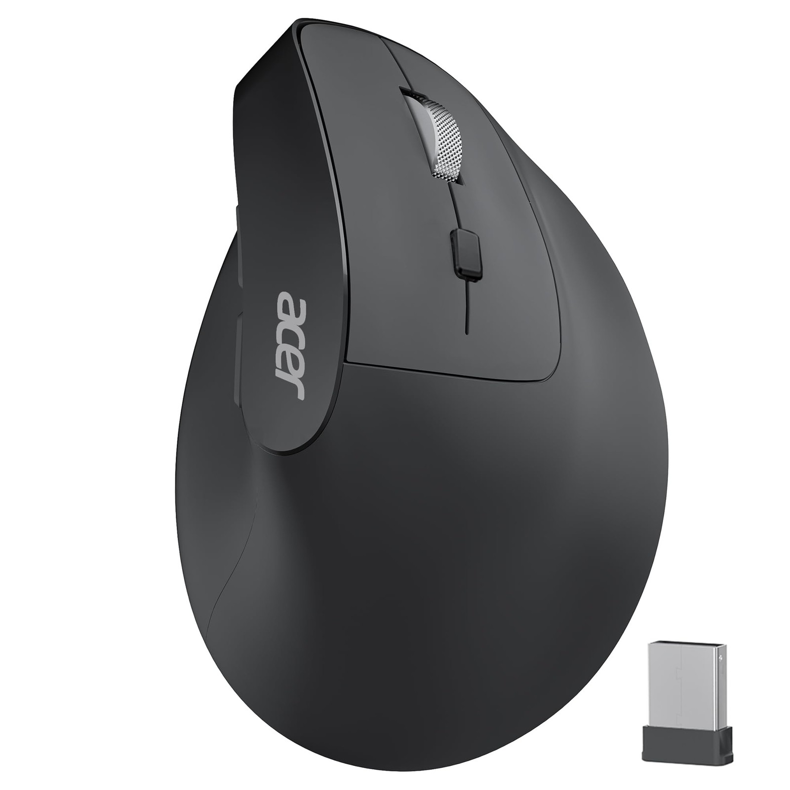 acer Ergonomic Mouse Wireless, Adjustable DPI Vertical Black 