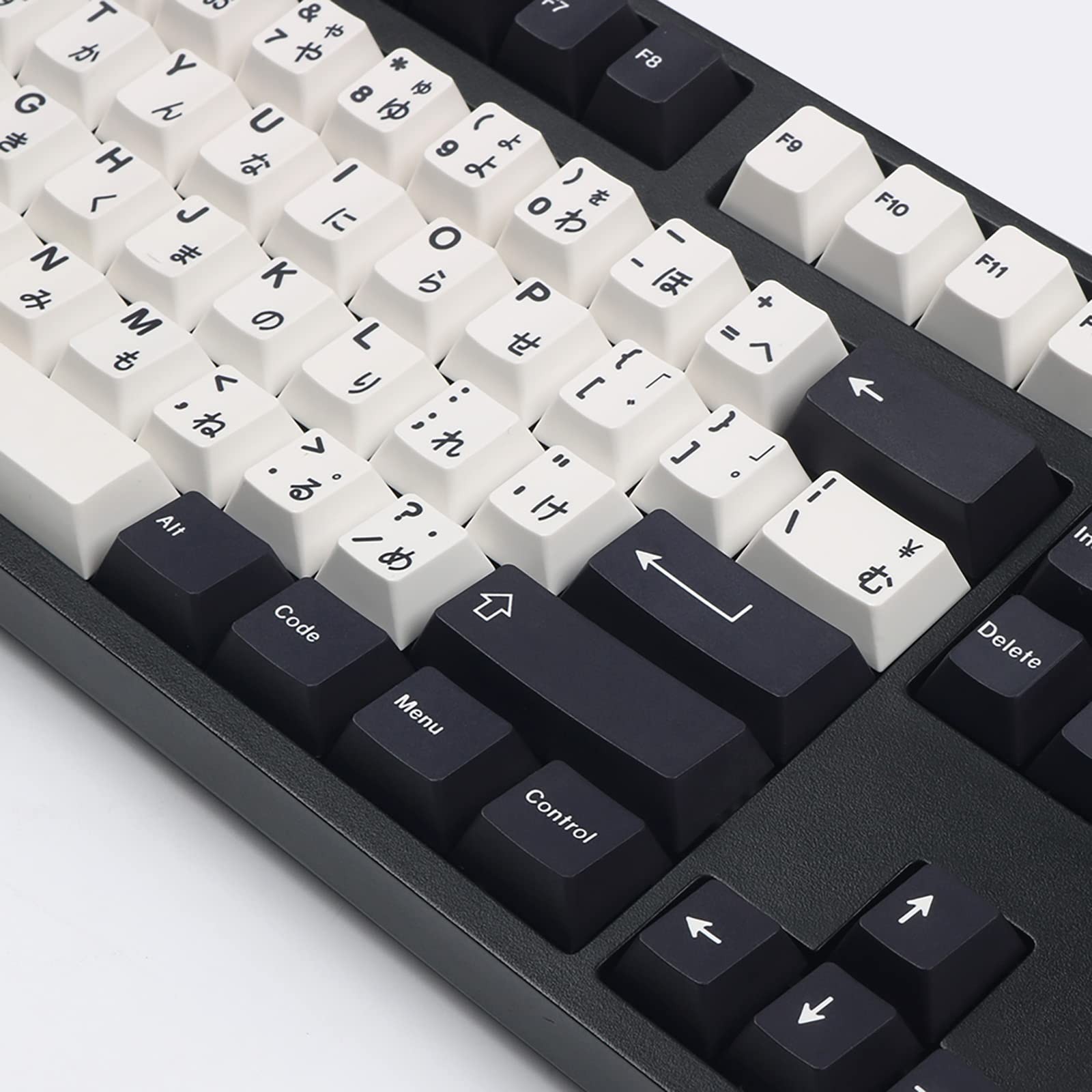 Japanese Keycaps 133 Keys Black White Cherry Profile Dye-Sub PBT Minimalist