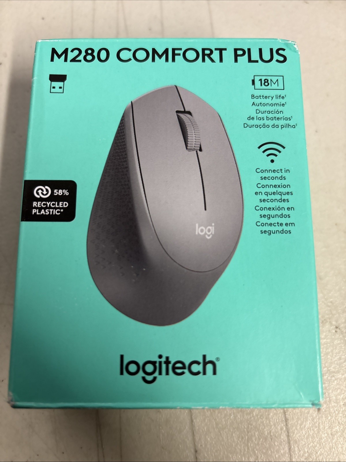 Logitech M280 Comfort Plus Mouse Grey