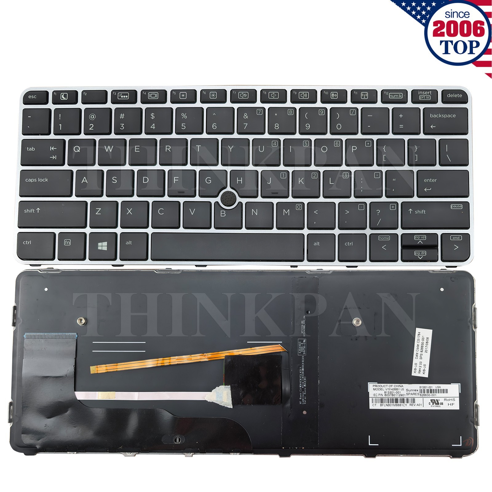 Genuine US Backlit Keyboard for HP EliteBook 725 G3 G4 820 G3 G4 720 828 G3 G4