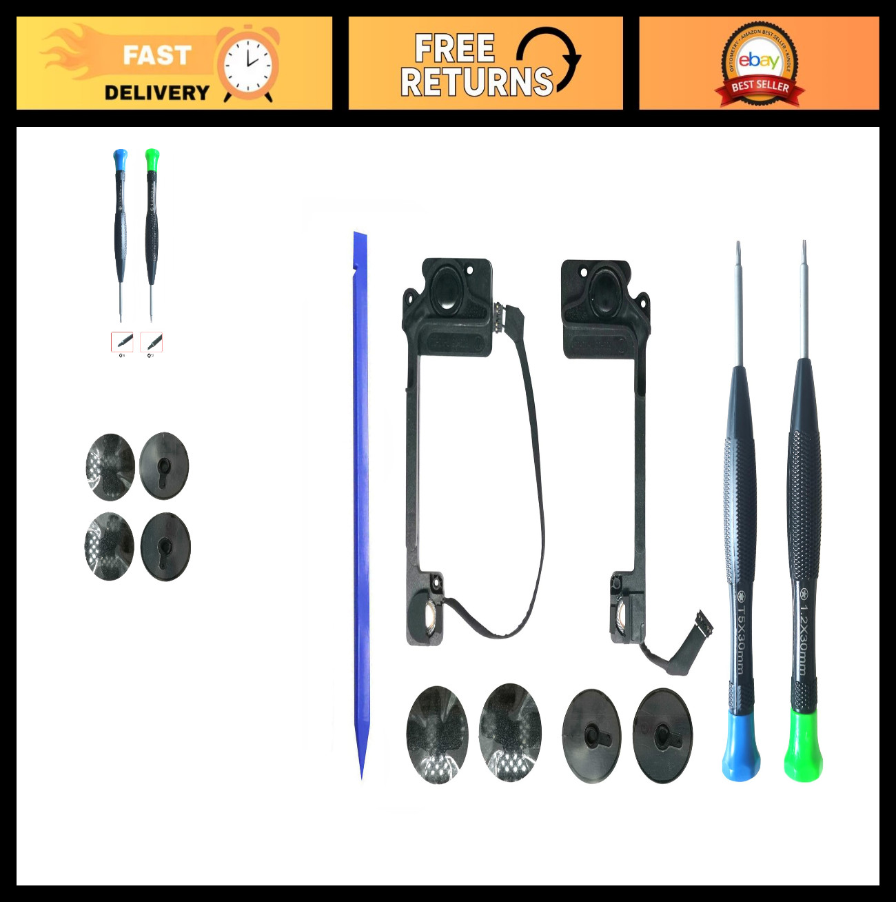 Left Right Internal Speaker Replacement Set for 13" A1502 Laptop 2013-2015, Tool