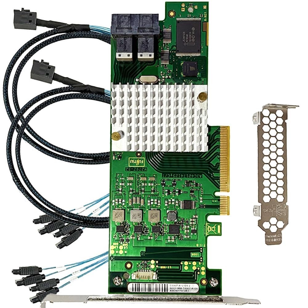 SAS HBA Card for LSI 9211-8i & 9300-8i IT Mode, Includes SATA Cables, High-Speed