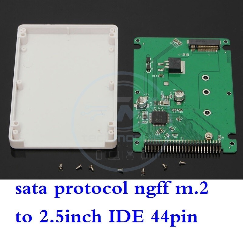 SINTECH M.2 B+M Key SATA SSD to 44pin 2.5 IDE adapter card with case white