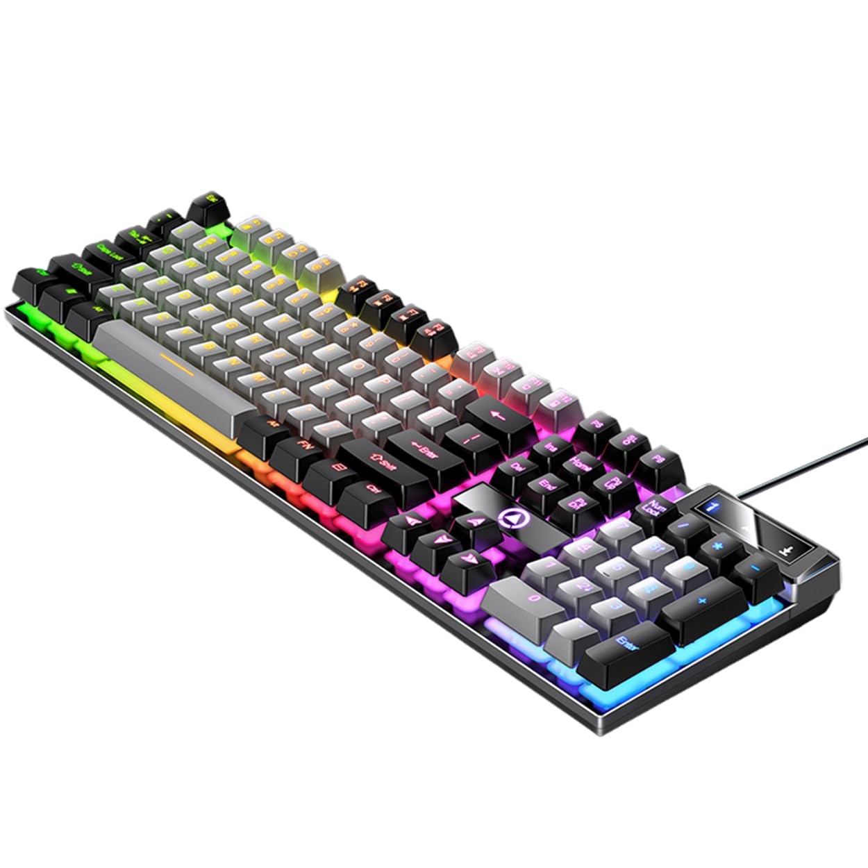 Gaming Keyboard Wired E-Sports Key Board RGB Backlit Computer Keyboard Square...