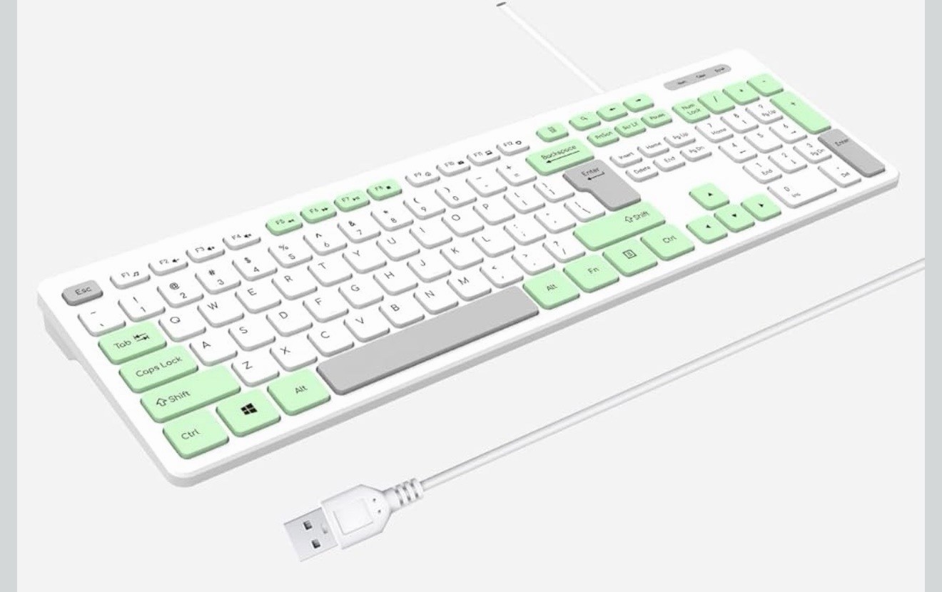 Wired USB Keyboard Wired Computer Keyboard Durable Ultra-Slim Wired Computer ...