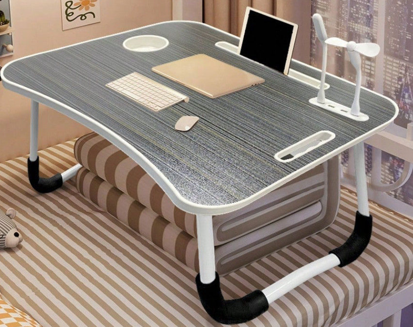 Laptop Bed Table, Foldable Laptop Desk , USB Charge Port, Portable Laptop table