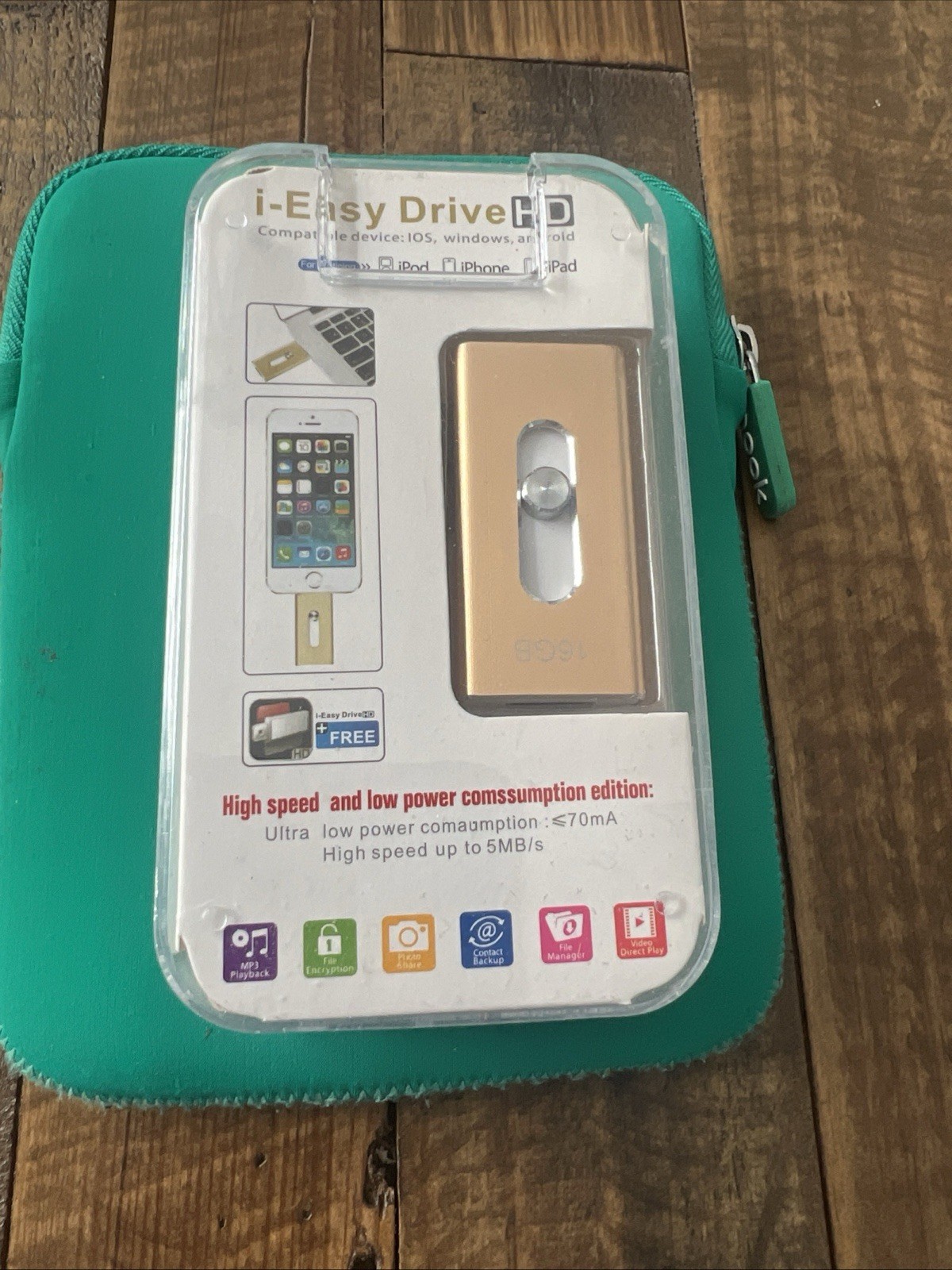 I – Easy Drive HD 16 GB External Memory Expansion IOS, Windows, Android-Black