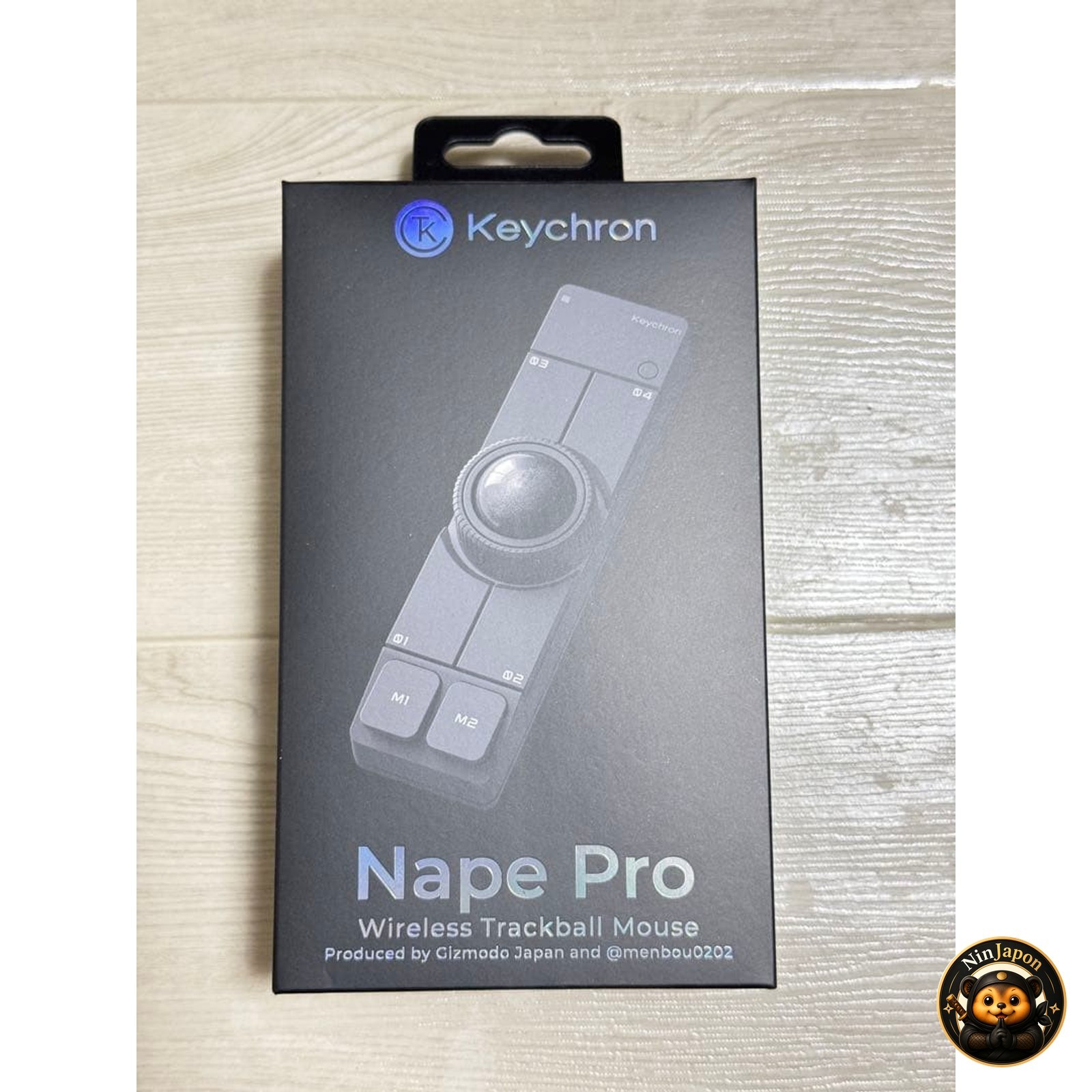 Keychron Nape Pro Bluetooth 5.3 2.4 GHz Wired Trackball Mouse Black