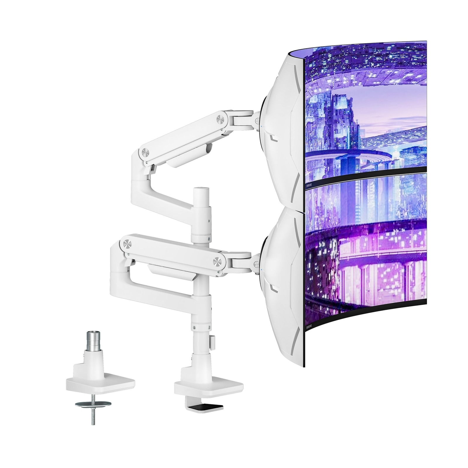 ARES WING Dual Monitor Arm Desk Mount for 17-49 Inch Ultrawide Monitors, Heav...