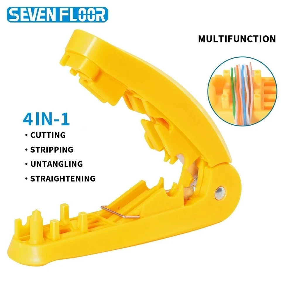 4-In-1 RJ45 Network Cable Tool With Cutting,Stripping,Untangling, And