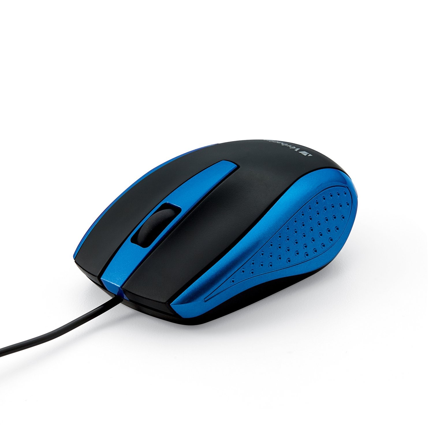Verbatim Wired USB Computer Mouse for Laptops PCs - Blue 99743 - Right/Left Hand