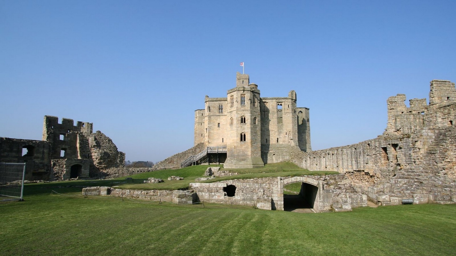 Landscape architecture castle warkworth england Custom Gaming Mat Desk