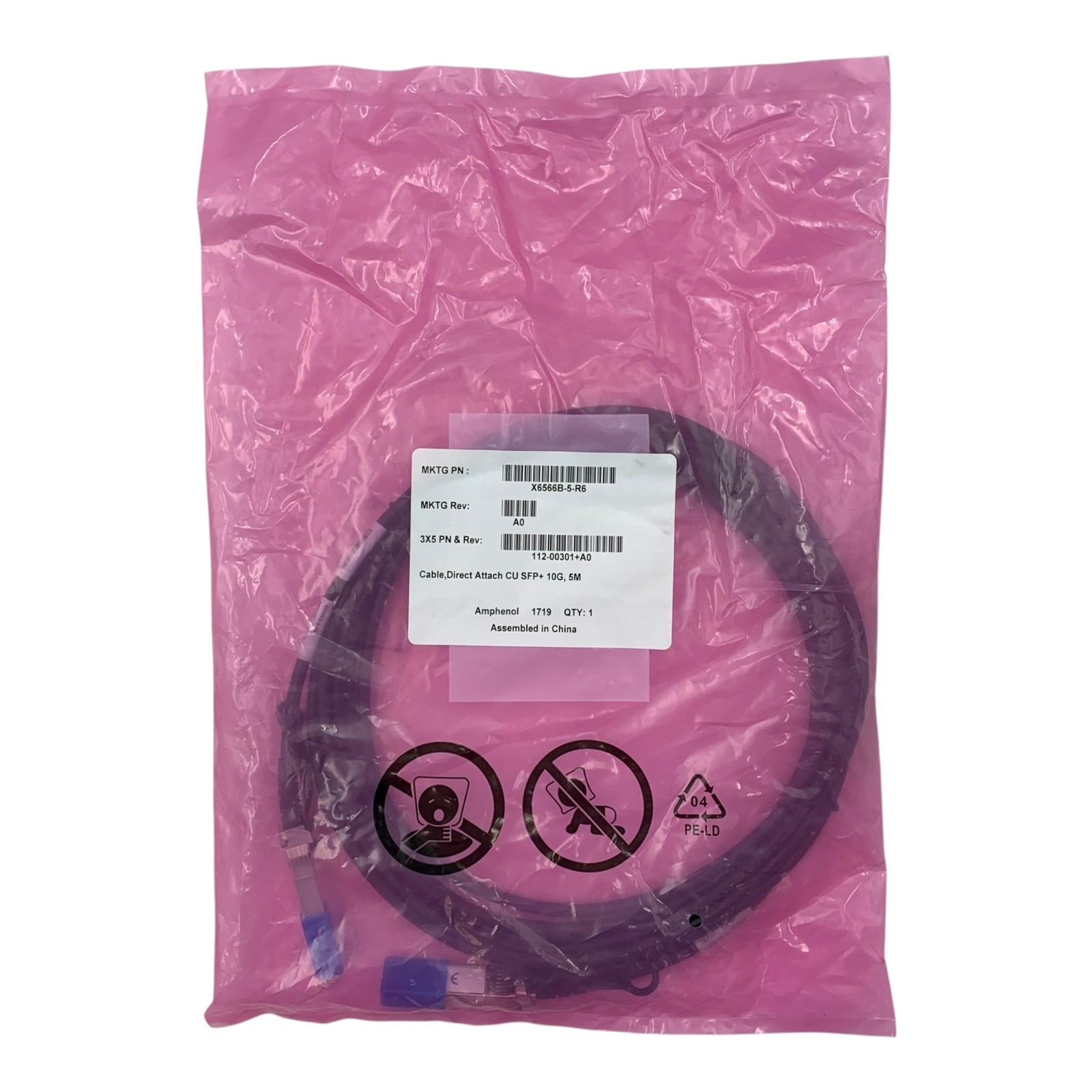 NetApp X6566B-5-R6 +B0 SFP+ to SFP+ 10Gbe Cable
