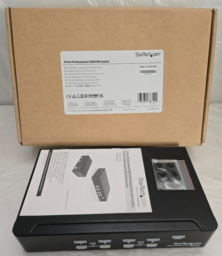 StarTech ( SV431USB ) 4-Ports Professional USB KVM Switch Model #CBE1E7C773