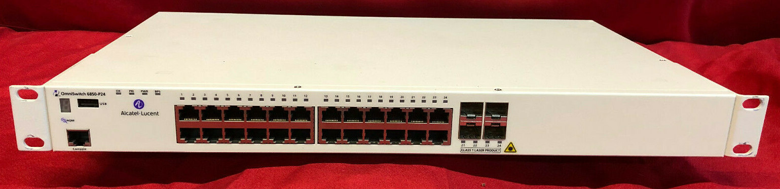 Alcatel-Lucent OmniSwitch 6850-P24 - 24 LAN Switch - Used - Very Good Condition