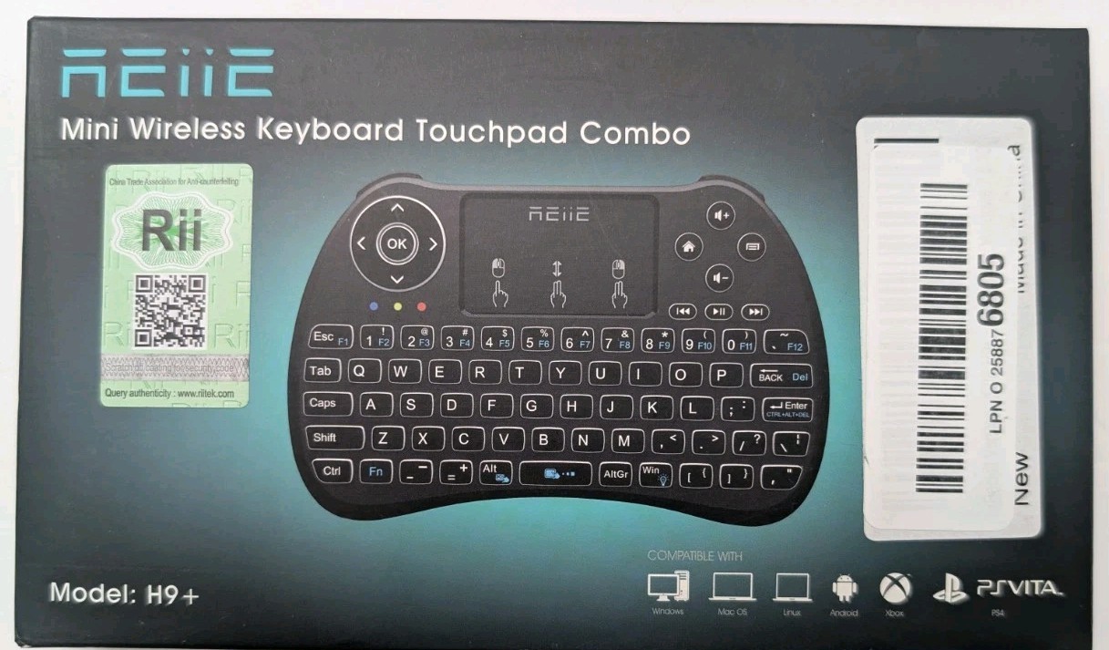REIIE H9+ Backlit Wireless Mini Handheld Remote Keyboard with Touchpad