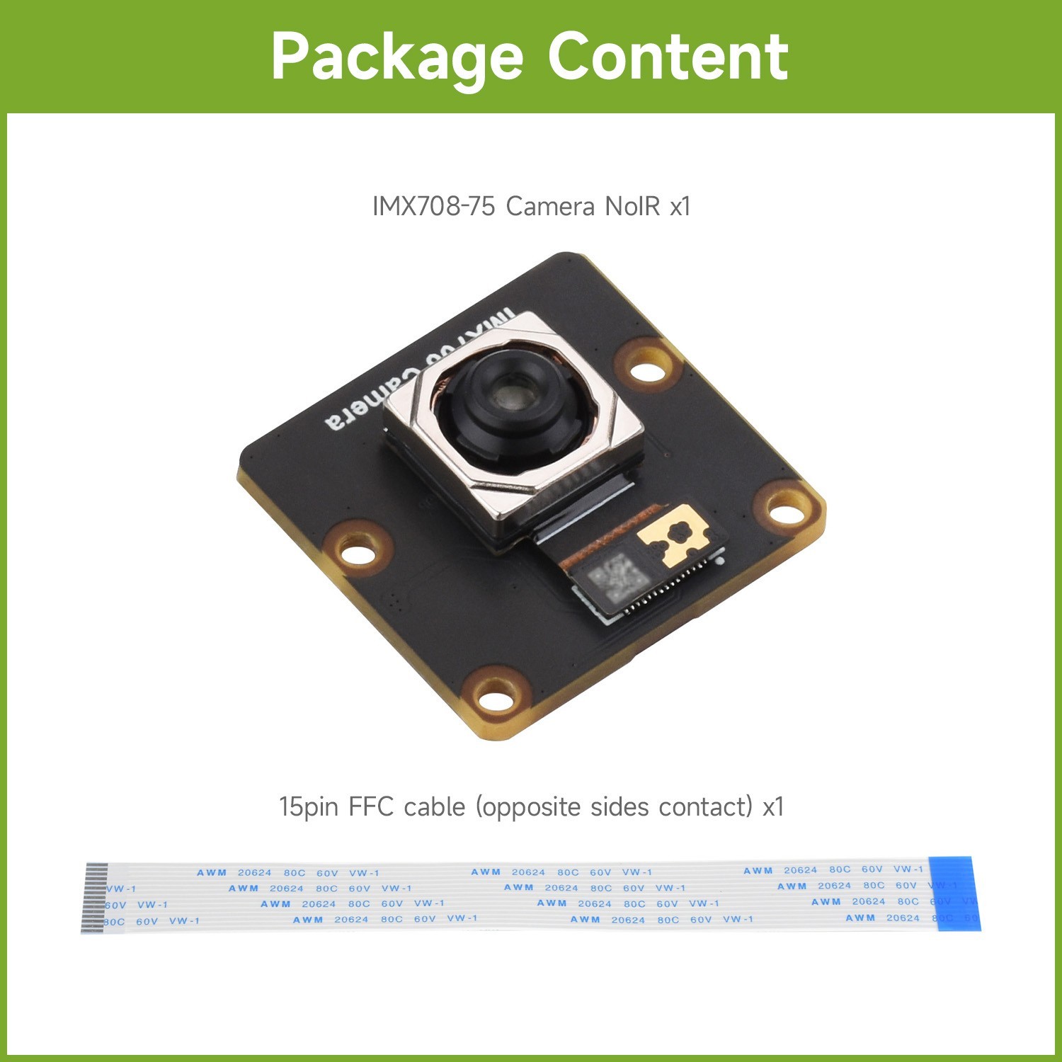 Waveshare IMX708 12MP High Resolution Camera Module Supports High Dynamic Range