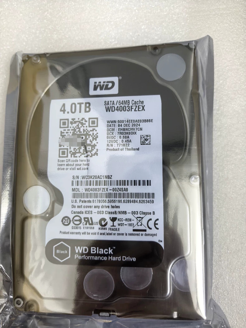 FOR Western Digital WD4003FZEX 4TB 3.5" SATA Internal HDD 7200RPM Hard Drive