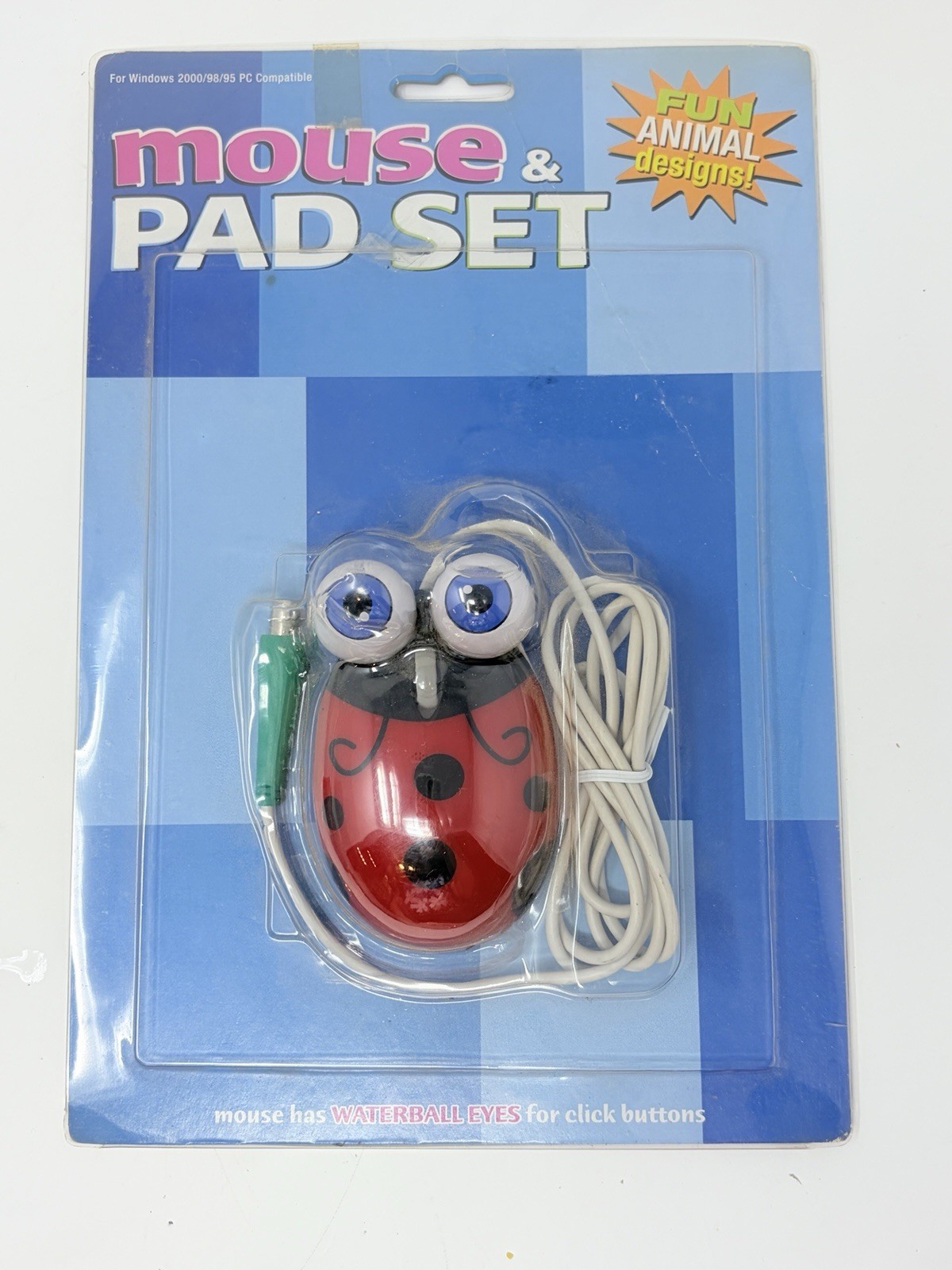 Vintage Ladybug Computer Mouse Moving Water Ball Bug Eyes Novelty Waterball