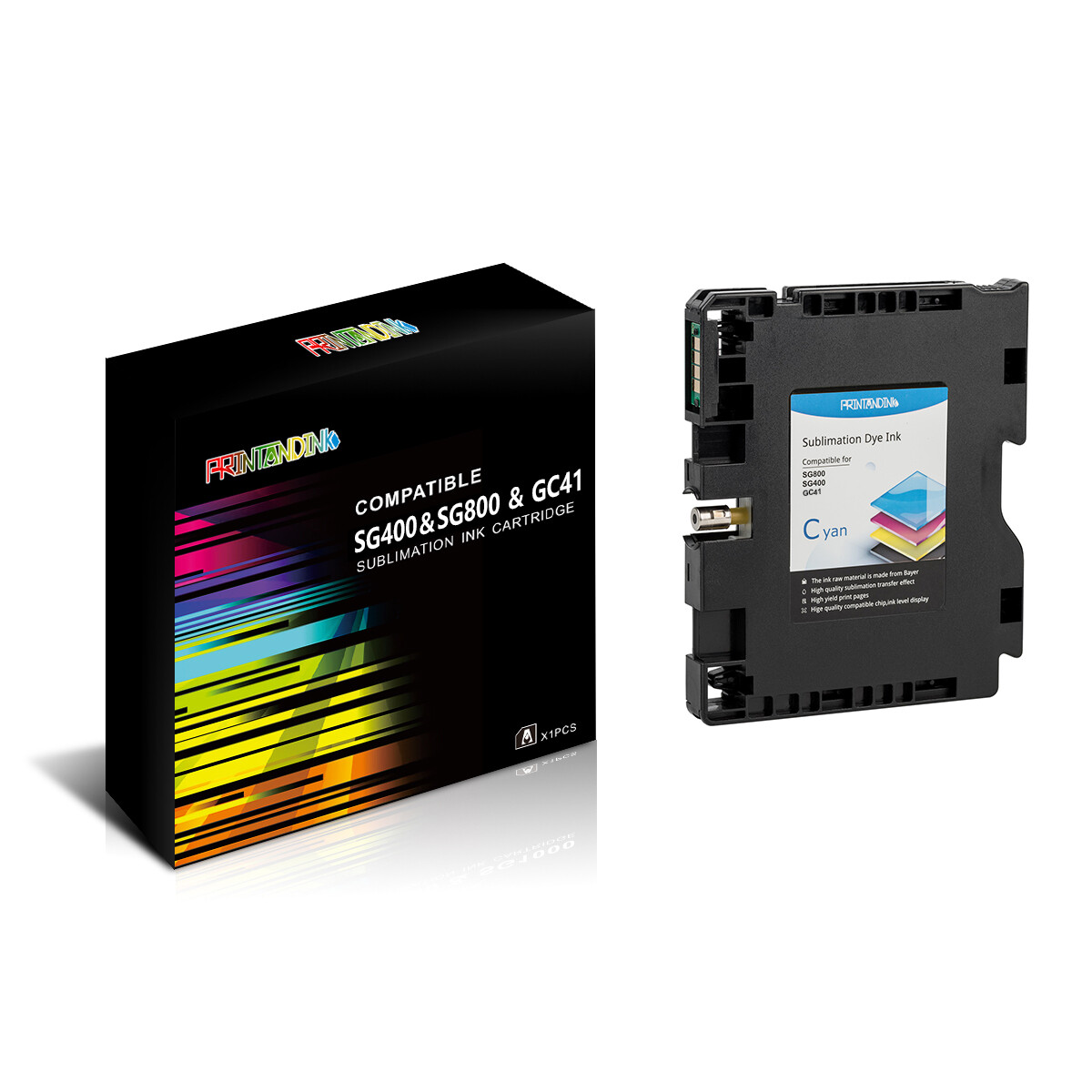 Sublimation Cyan Ink Cartridge For Ricoh SG2010 2100 3110 3100SF 7100 400 800