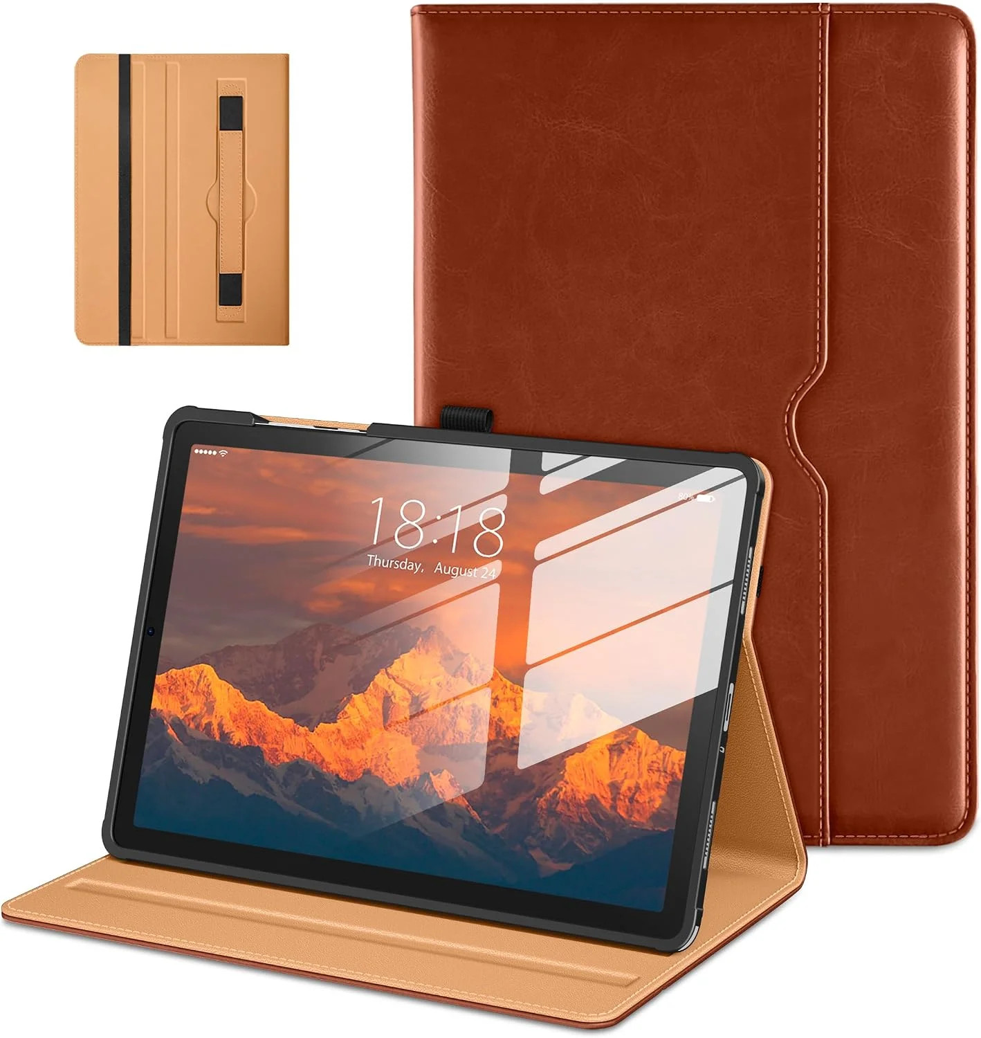 DTTO for Samsung Galaxy Tab A11 Plus A9+ Plus 11 inch Case, Brown | Premium Faux