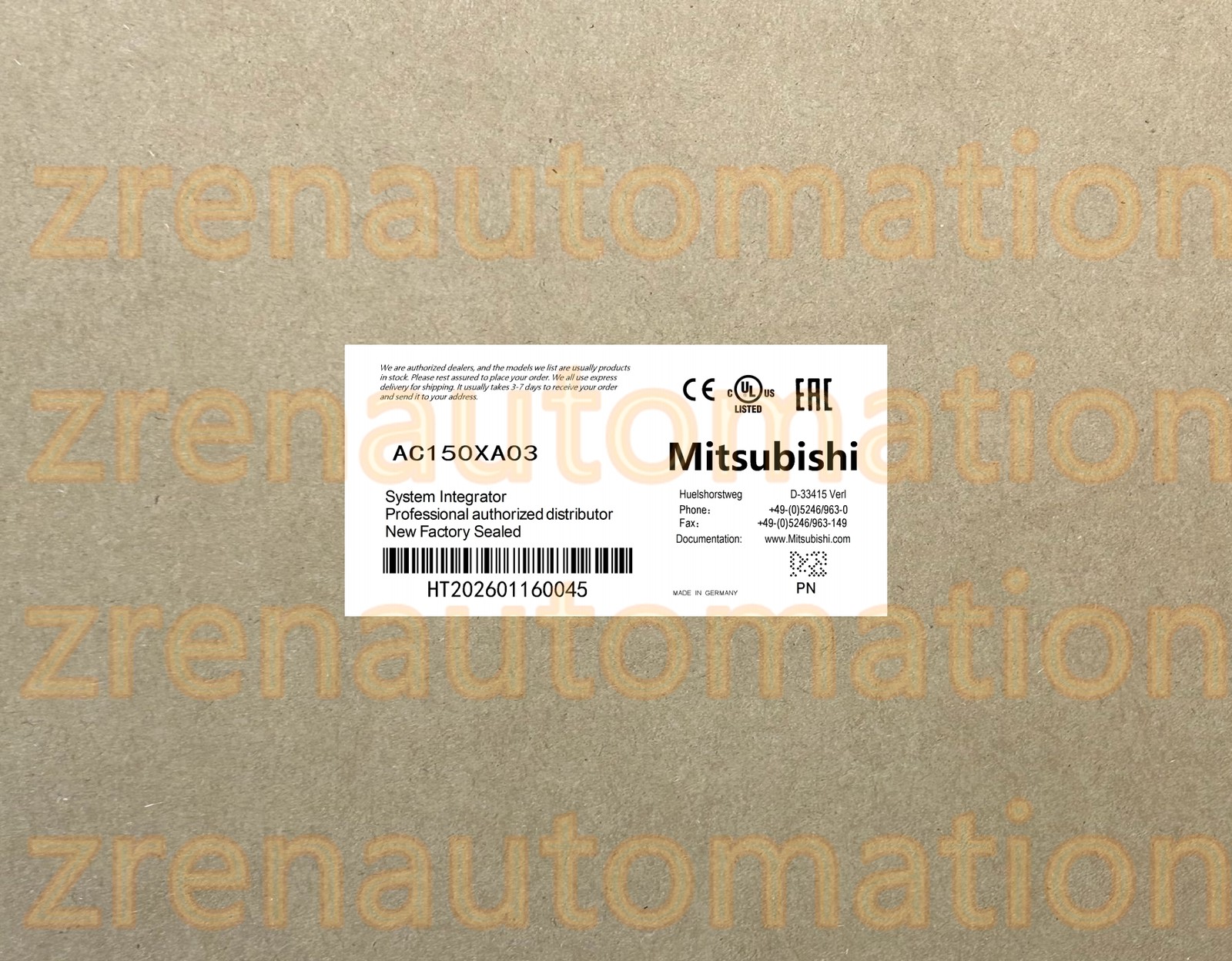 AC150XA03 Mitsubishi PLC Module/CPU/Servo Driver Fast Shipping HTQ0