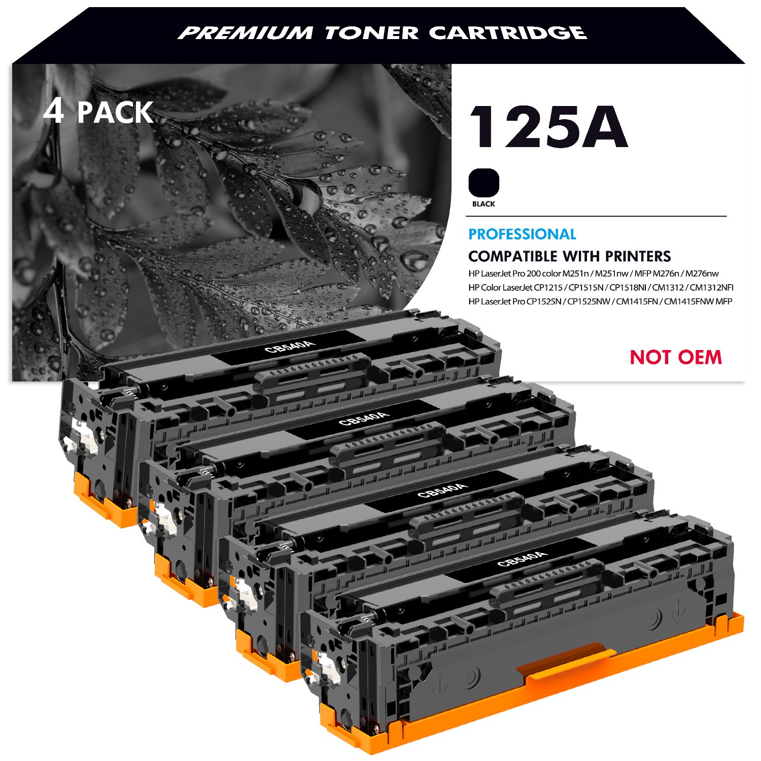 Toner Cartridges Compatible for HP 125A CB540A Color LaserJet CP1215 CP1515 lot