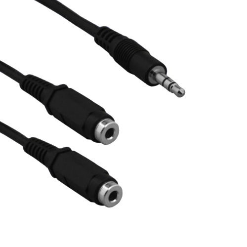 6 Inch 3.5 mm Male to 2x Female Audio AUX Y Splitter Extension Cable Stereo 6"