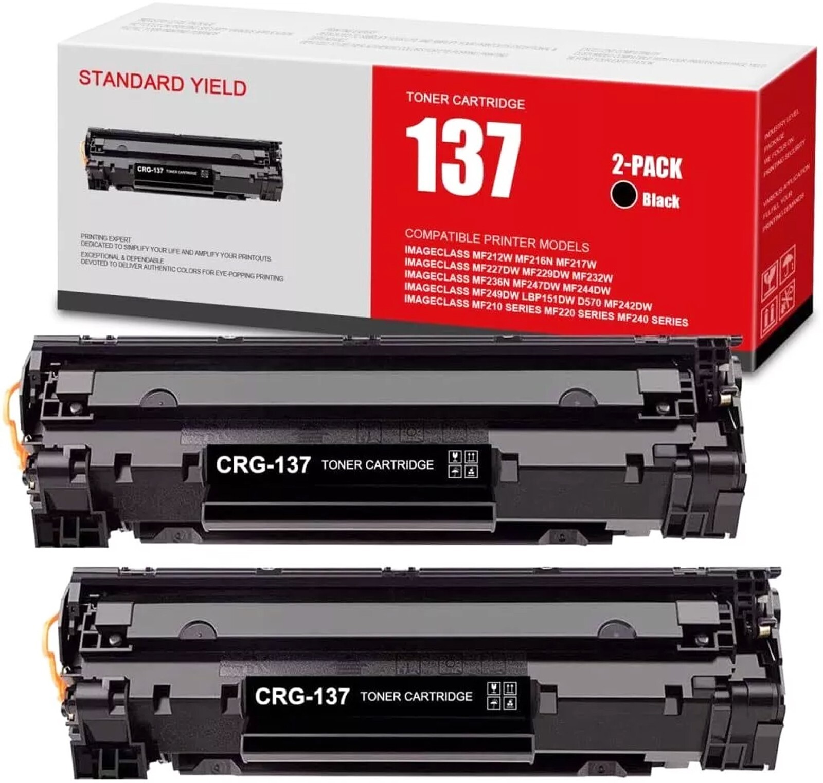 137 Black Toner Cartridge Replacement for Canon 137 imageCLASS MF212w MF216n