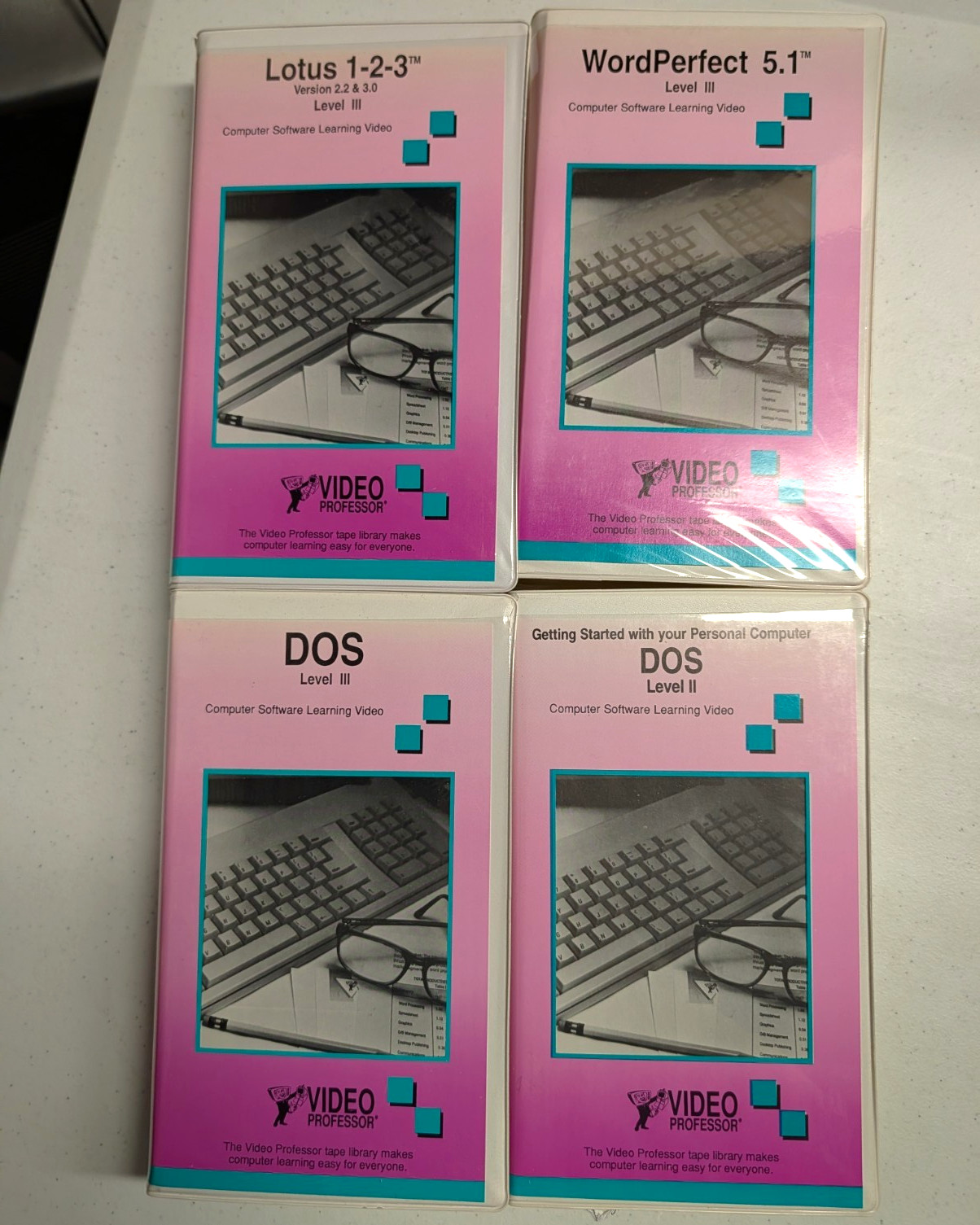 Video Professor Computer Software Learning VHS Tapes DOS Lotus 1-2-3 WordPerfect