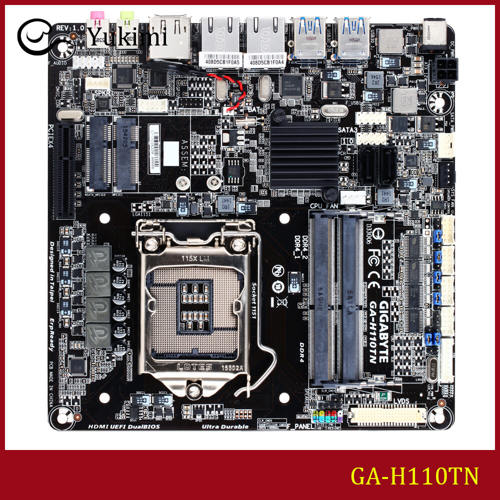 FOR GIGABYTE GA-H110TN DDR4*2 32GB LGA1151 Mini-ITX Motherboard Test OK