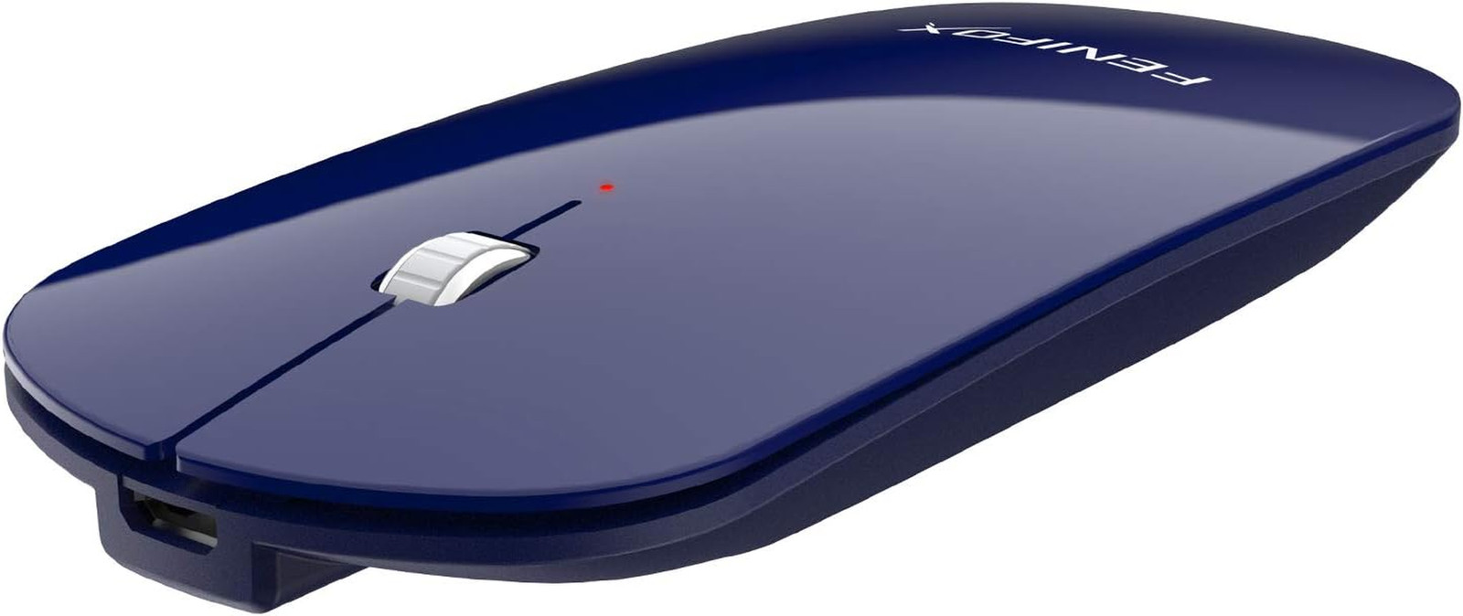 FENIFOX Wireless Bluetooth Mouse, Slim Travel Silent Rechargeable Blue | Flat, P