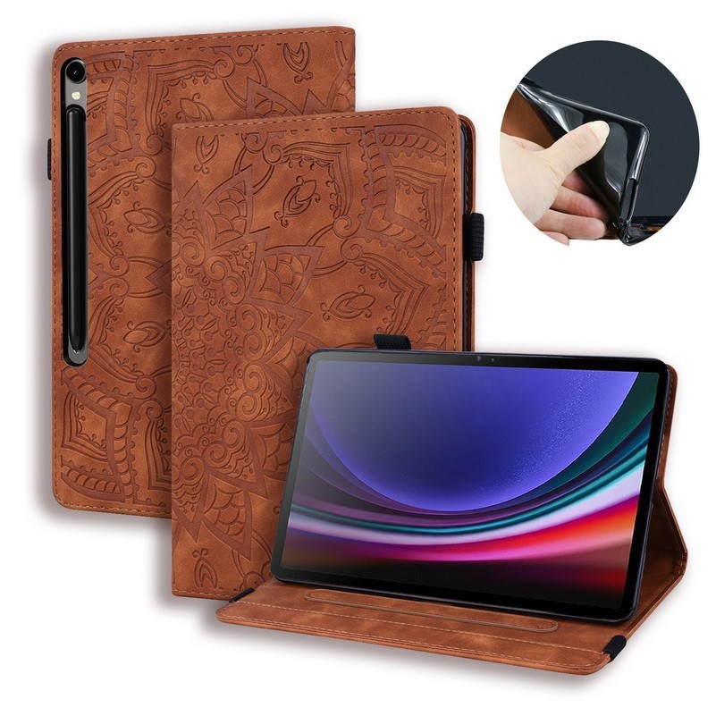 Leather Flower Totem Card Slot Tablet For Samsung Galaxy Tab S10 Lite S10 FE